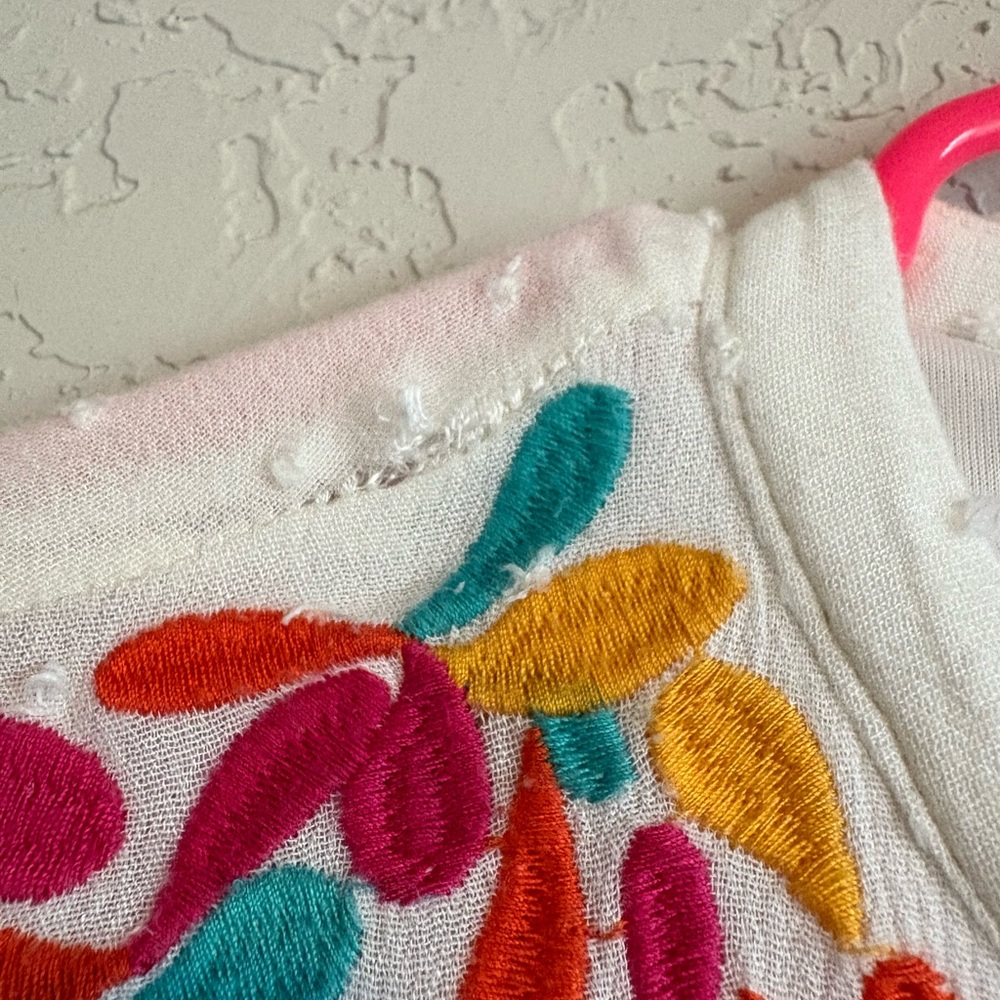 Impressions White Blouse with Multicolor Embroidery - Picture 5 of 5